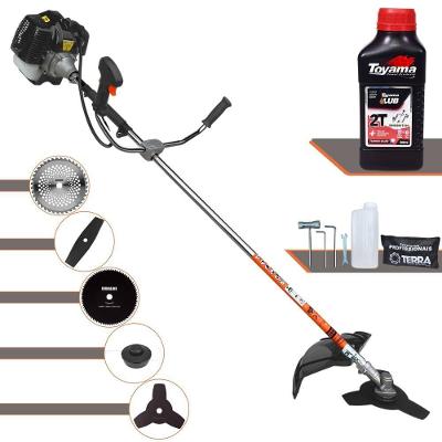 Roçadeira Profissional Terra Grh430 À Gasolina 43cc 1,7hp + Faca 2 Pontas 330mm + Faca 40 Dentes 255mm + Faca 80 Dentes
