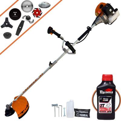 Roçadeira Terra Grhb430 À Gasolina 43cc 2t 1,7hp + Faca 3 Pontas + Faca 40 Dentes + Faca 80 Dentes+ Faca 6 Pontas