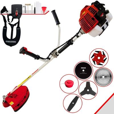 Roçadeira Profissional Lateral Kawashima Kw52l À Gasolina 52c 2,5hp + Faca 2 Pontas + Faca 40 Dentes + Faca 80 Dentes +