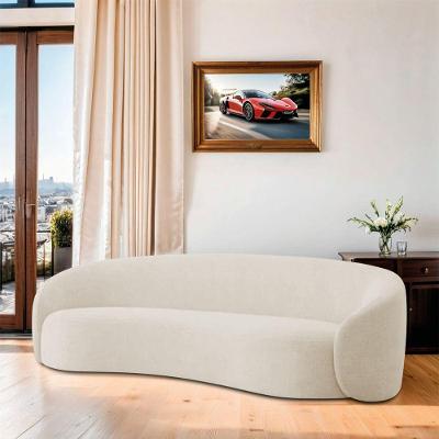 Sofá Orgânico Luxo Recepção 220cm Amore Bouclé Bege