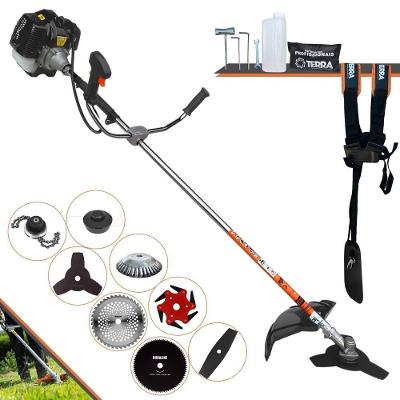 Roçadeira Profissional Terra Grh430 À Gasolina 43cc 1,7hp + Faca 2 Pontas + Faca 40 Dentes + Faca 80 Dentes + Faca 6 Po