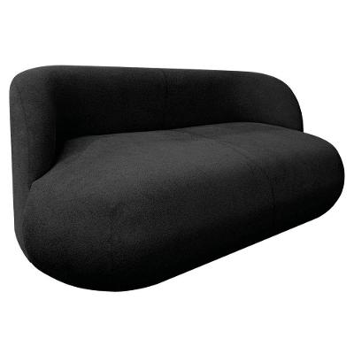 Sofá Nimbus 180cm Orgânico Luxo Sala Recepção 3 Lugares Linho Preto
