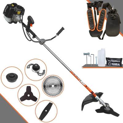 Roçadeira Profissional Lateral Terra Grh430 À Gasolina 43cc 2t 1,7hp + Faca 2 Pontas Duraline 330mm + Faca 40 Dentes Du