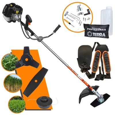 Roçadeira Profissional Lateral Terra Grh520 À Gasolina 52cc 2t 2,5hp + Faca 3 Pontas Duraline 255mm 2,9mm - 255253pju