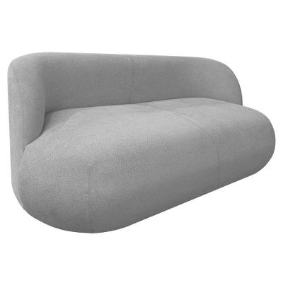 Sofá Nimbus 180cm Orgânico Luxo Sala Recepção 3 Lugares Linho Cinza Claro