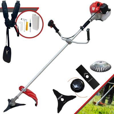 Roçadeira Lateral Anmax Cg430p-tb Plus À Gasolina 43cc 2,0hp Profissional + Faca 3 Pontas Duraline 255mm + Escova Rotativa