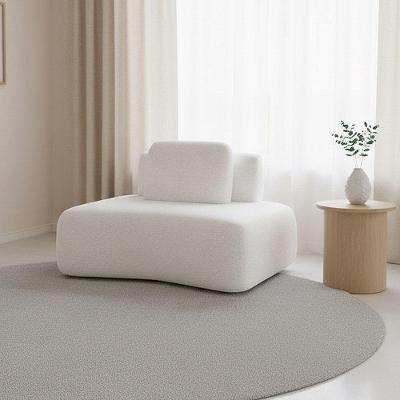 Sofá Módulo Canto 175cm Orgânico Sala Berlim Bouclê Off White K01 - D'rossi