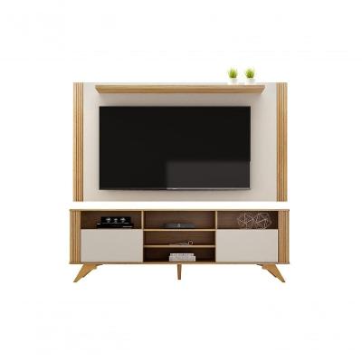 Rack Mariana Com Painel Diamantina Valdemoveis Cinamomo/off White