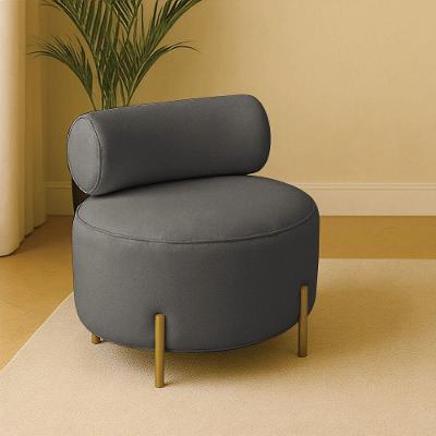 Poltrona Sala Ilha Orgânica éden Pé Aço Lateral Dourado Bouclê Grafite E03 - D'rossi