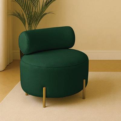 Poltrona Sala Ilha Orgânica éden Pé Aço Lateral Dourado Bouclê E03 - D'rossi Verde