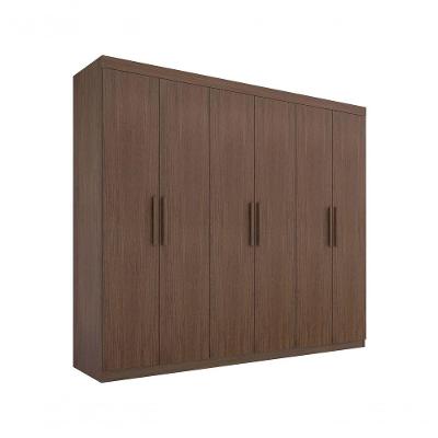 Guarda Roupa Casal Colibri 6 Portas 6 Gavetas Sem Pés - D' Doro Castanho