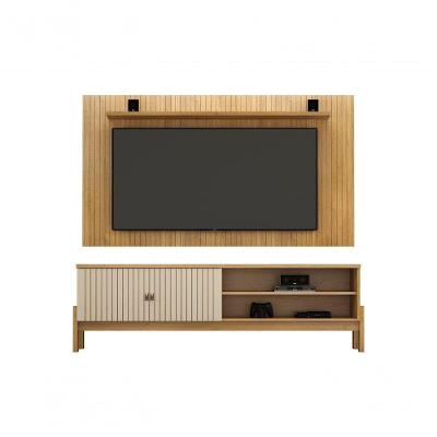 Rack Ouro Com Painel Tiradentes Valdemoveis Cinamomo/off White