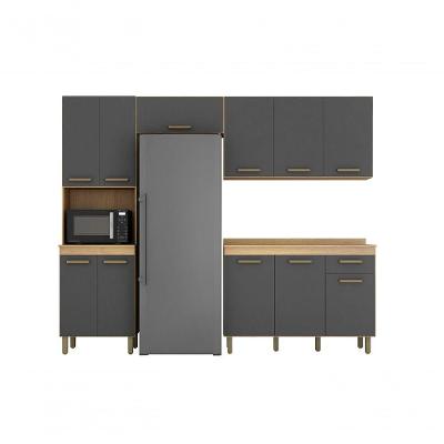 Cozinha São Luis 4 Peças Valdemoveis Cinamomo/grafite