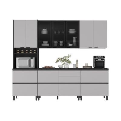 Cozinha Completa Itatiaia Lumina Aéreo 2 Portas 270cm Em Madeira Mdf Grafite/fendi