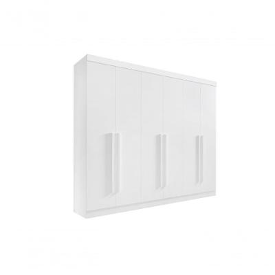Roupeiro 6 Portas 6 Gavetas Com Pés Da Vinci Plus - D' Doro Branco