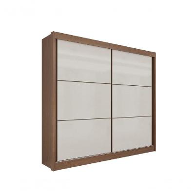 Guarda Roupa Casal Cancun 2 Portas 6 Gavetas Com Pés - D' Doro Castanho/off White