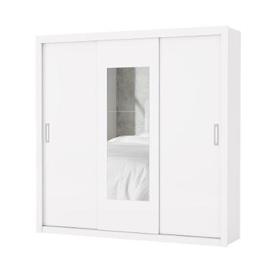 Guarda Roupa Casal Bahia Com Espelho 3 Portas De Correr Carioca Moveis Branco