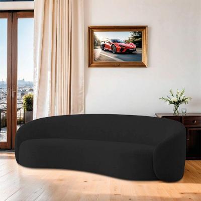 Sofá Orgânico Luxo Recepção 220cm Amore Linho Preto