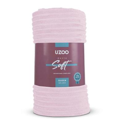 Manta Microfibra Flannel Soft Queen Canelada 220x240cm - Uzoo Manta Microfibra Flannel Soft Queen Canelada 220x240cm Rose