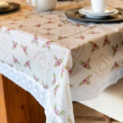 Toalha De Mesa Peva 140x140cm - Uzoo Toalha Pronta Peva 1.40x1.40m Flor Delicada 3928a