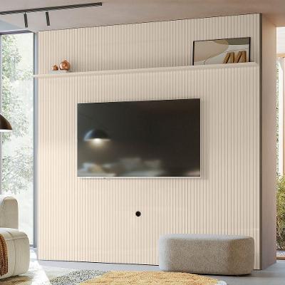 Painel Tv 75 Pol 238cm Ripado Para Sala Kalven M20 - D'rossi Off White