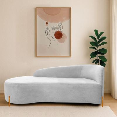 Divã Recamier Orgânico França 140cm Lado Esq Pés De Madeira Bouclé Branco