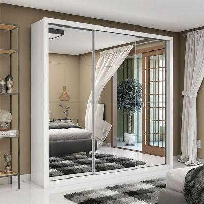 Guarda Roupa Galaxy 3 Portas De Correr Com Espelho Carioca Moveis Branco