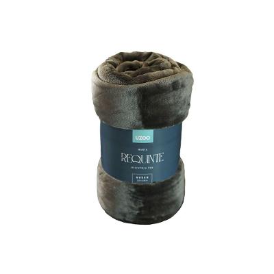 Manta Microfibra Flannel Requinte Queen 220x240cm - Uzoo Manta Microfibra Flannel Requinte Queen 220x240cm Marrom