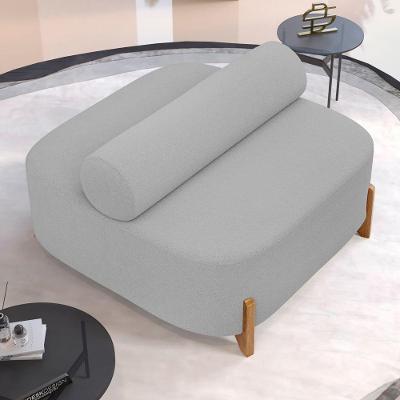 Sofá Ilha Orgânico Living Closet Evo 125cm 02 Lugares Bouclê Cinza Claro - Desk Design Cinza Claro