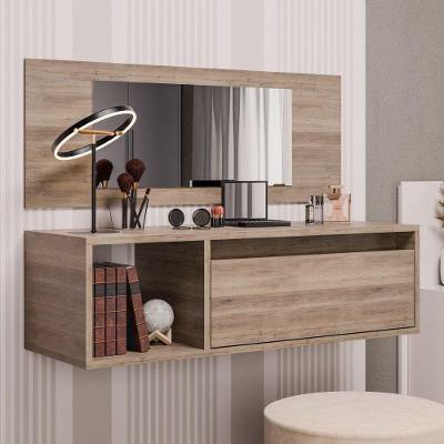 Penteadeira Camarim Eva Suspensa Com Espelho 1 Porta - Ssx Multicoisas Freijó