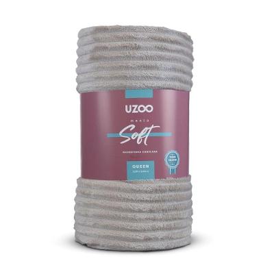 Manta Microfibra Flannel Soft Queen Canelada 220x240cm - Uzoo Manta Microfibra Flannel Soft Queen Canelada 220x240cm Bege