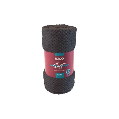 Manta Microfibra Flannel Soft Textura Casal 180x220cm - Uzoo Manta Microfibra Flannel Soft Casal Textura 180x220cm Grafite