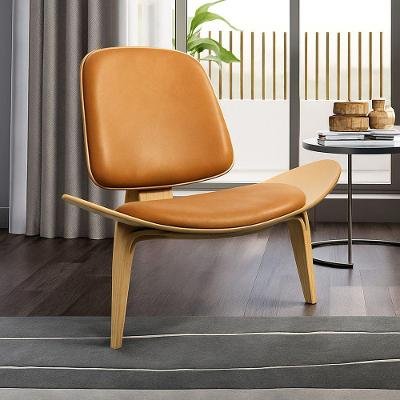 Poltrona Decorativa Shell Sintético PU P01 Caramelo D'Rossi