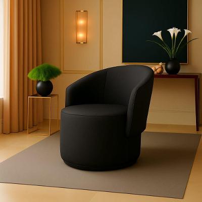 Poltrona Decorativa Orgânica Fixa Para Sala Malu Sintético M11 - D'rossi Preto