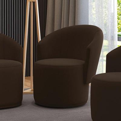 Poltrona Decorativa Malu Suede Marrom M11 Orgânica Para Sala Suede Marrom D'Rossi