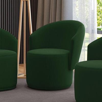 Poltrona Decorativa Orgânica Fixa Para Sala Malu Suede M11 - D'rossi Verde