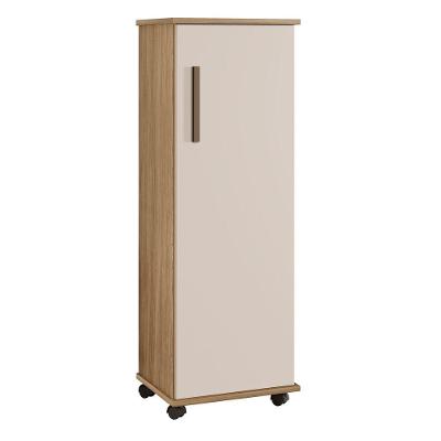 Armário Multiuso 1 Porta 4 Prateleiras Olinda Arte Móveis Cinamomo/off White