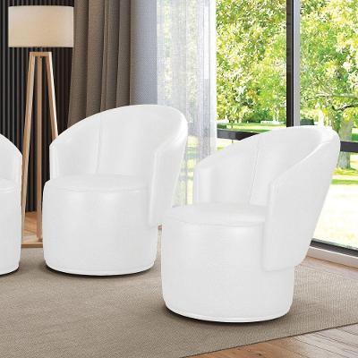 Poltrona Decorativa Orgânica Fixa Para Sala Kit 2 Malu Sintético Pu M11 - D'rossi Bege