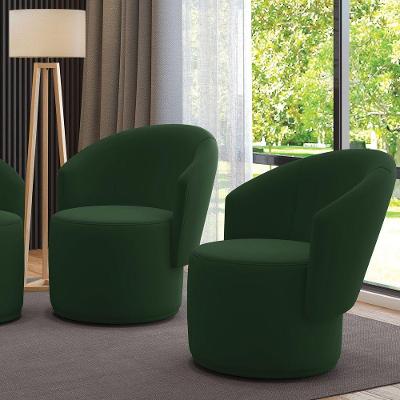 Kit 2 Poltronas Decorativas Orgânica Fixa Malu Veludo Verde D'Rossi