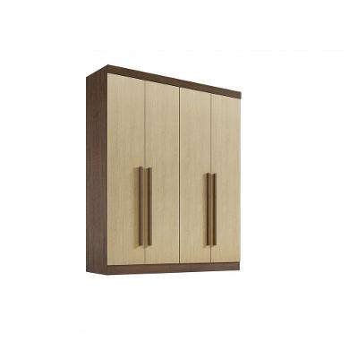 Guarda-roupa Da Vinci Plus 4 Portas 3 Gavetas Com Pés - D' Doro Castanho/linho