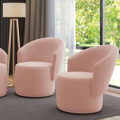 Poltrona Decorativa Orgânica Fixa Para Sala Kit 2 Malu Veludo M11 - D'rossi Rose