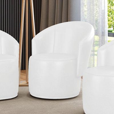 Poltrona Decorativa Orgânica Fixa Malu Sintético PU Bege D'Rossi