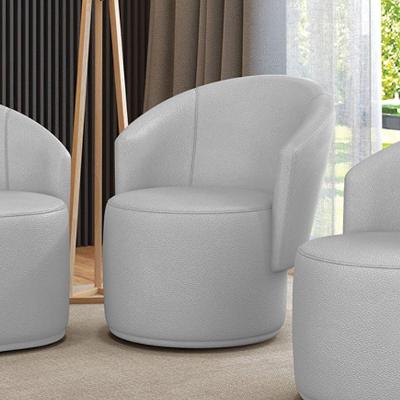 Poltrona Decorativa Orgânica Fixa Para Sala Malu Sintético Cinza M11 - D'rossi