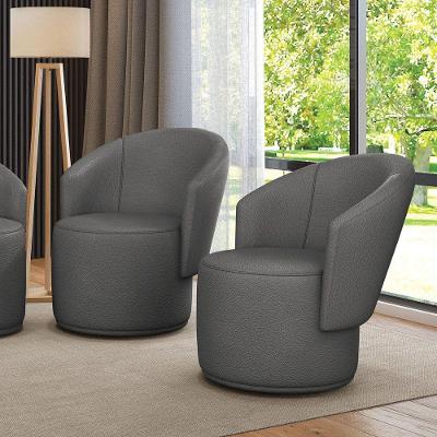 Poltrona Decorativa Orgânica Fixa Para Sala Kit 2 Malu Sintético Grafite M11 - D'rossi