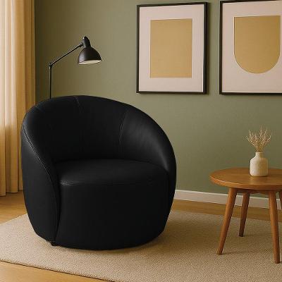 Poltrona Decorativa Lua D03 Orgânica Sintético Pu Preto D'Rossi