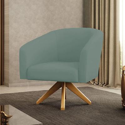 Poltrona Decorativa Stella Giratória Veludo Cotelê Verde D'Rossi