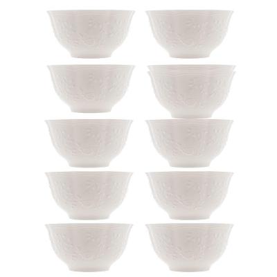 Jogo 10 Bowl Tigela De Cerâmica New Bone Butterfly Flower Borboleta Flores 14cm Lyor