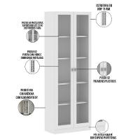 Kit 2 Estantes 2 Portas 4 Prateleiras 171X59 Branco - 5