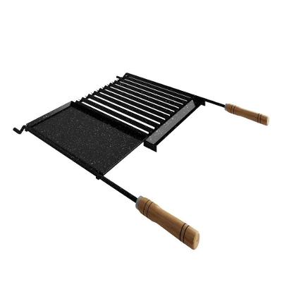 Grelha Profissional Argentina Parrilla Esmaltada Com Coletor E Chapa Auxiliar Qualinox 600mm X 770mm