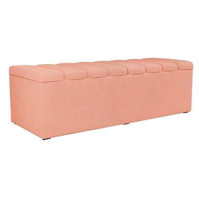 Recamier Calcadeira Bau 160 Cm Dalia Linho Rose Artte Rose